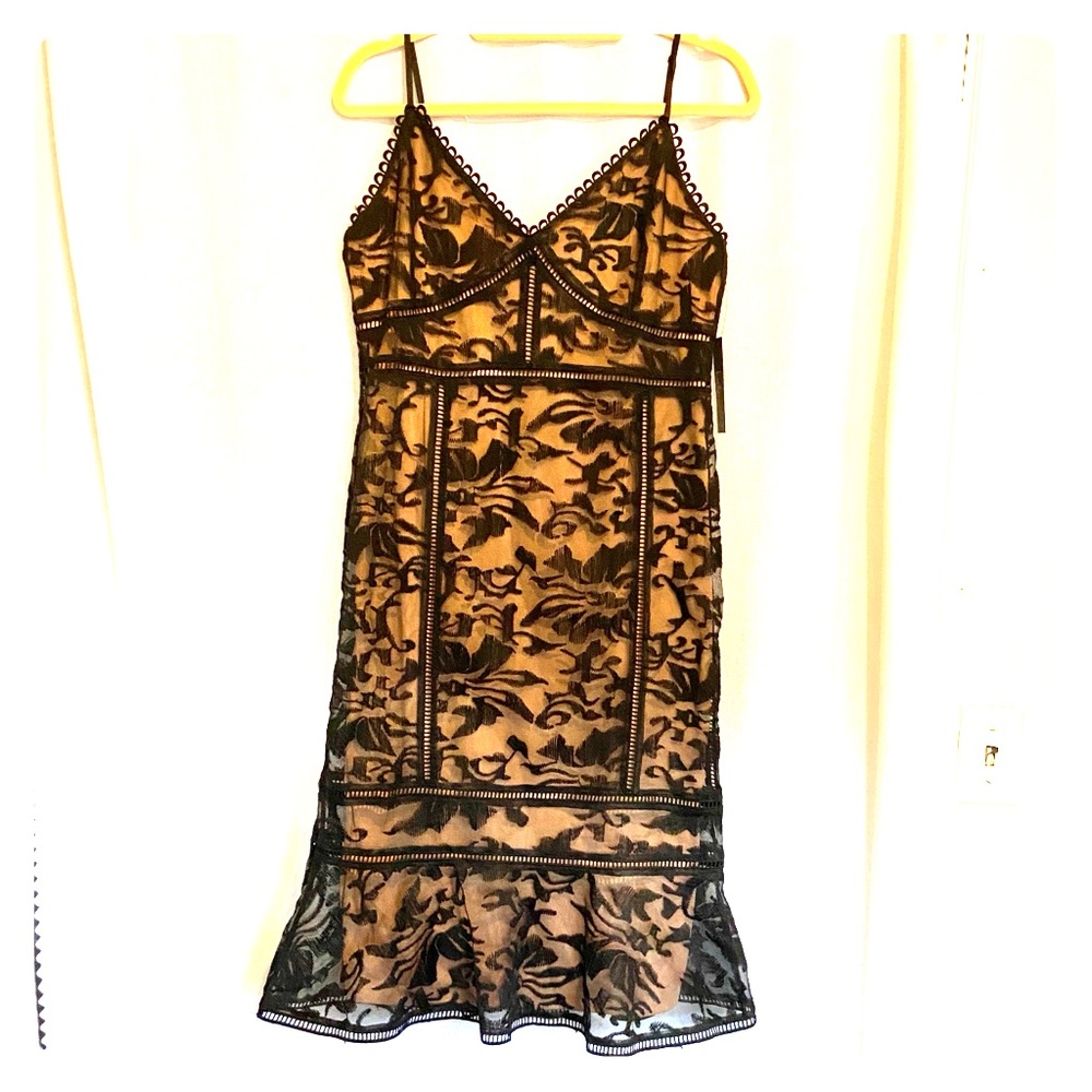 Lulu’s Lace Black/Nude Cocktail Dress Size L